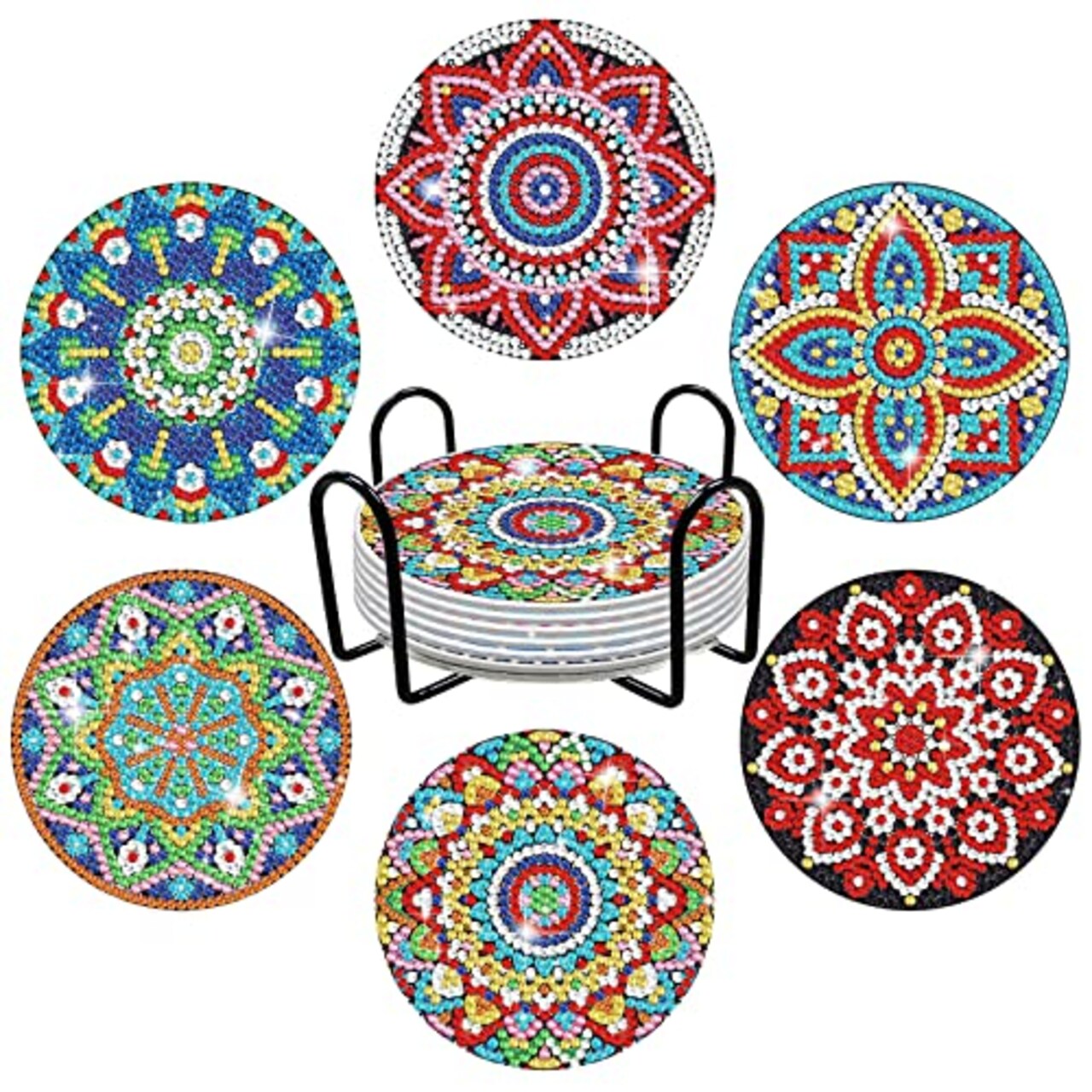 ASIPHITU Diamond Painting Coasters With Holder 6 Pcs Diamond Art Kits asiphitu-diamond-painting-coasters-with-holder-6-pcs-diamond-art-kits